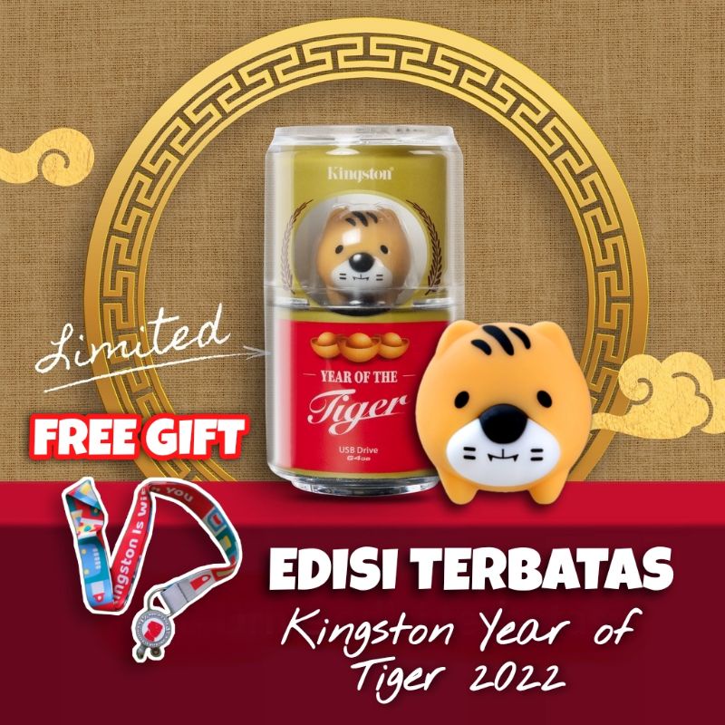 Kingston 2022 Limited Edition Mini Tiger USB Flash Drive 64GB USB 3.0 - EDISI IMLEK 2022 Tahun Macan