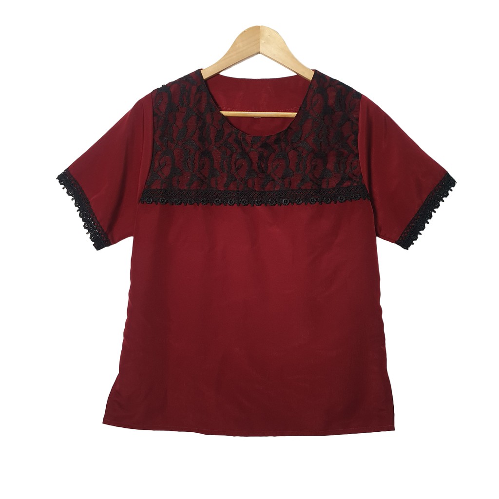 Rael Pict - Atasan wanita / blouse wanita / blouse jumbo Latih Size M L / XXL-Maroon