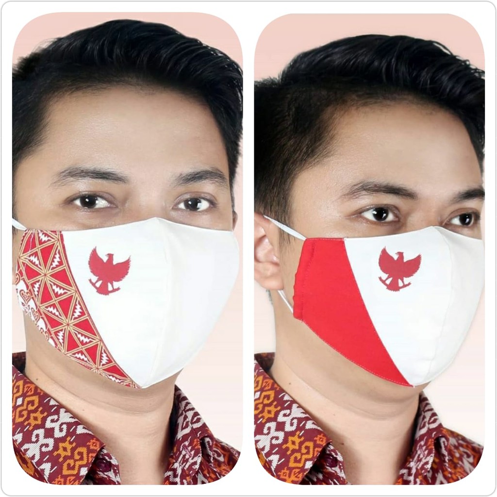 Masker Batik Keris Garuda Merah Putih (Anti Air)