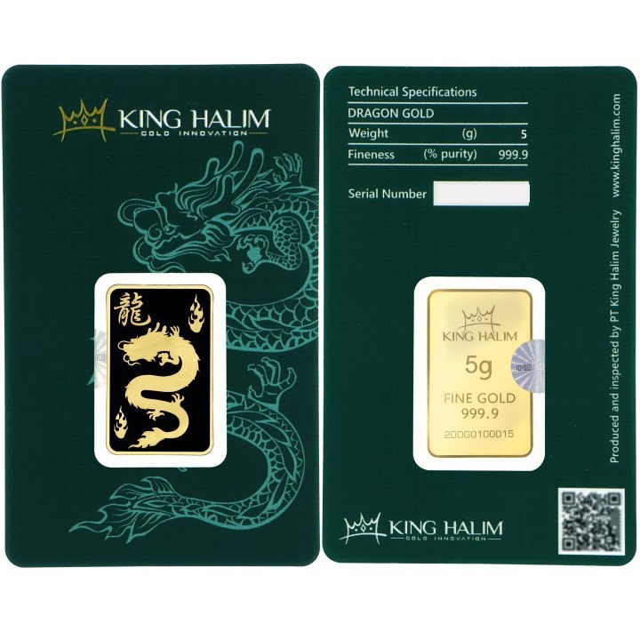 Logam Mulia King Halim / LM KH &quot;Dragon&quot; 24K 5 gram - SDW Gold -