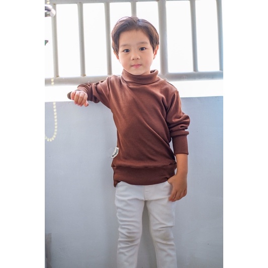 Turtle neck anak laki laki fashion anak laki laki kaos anak bahan rib hyun long sleeve rainkidswear-2