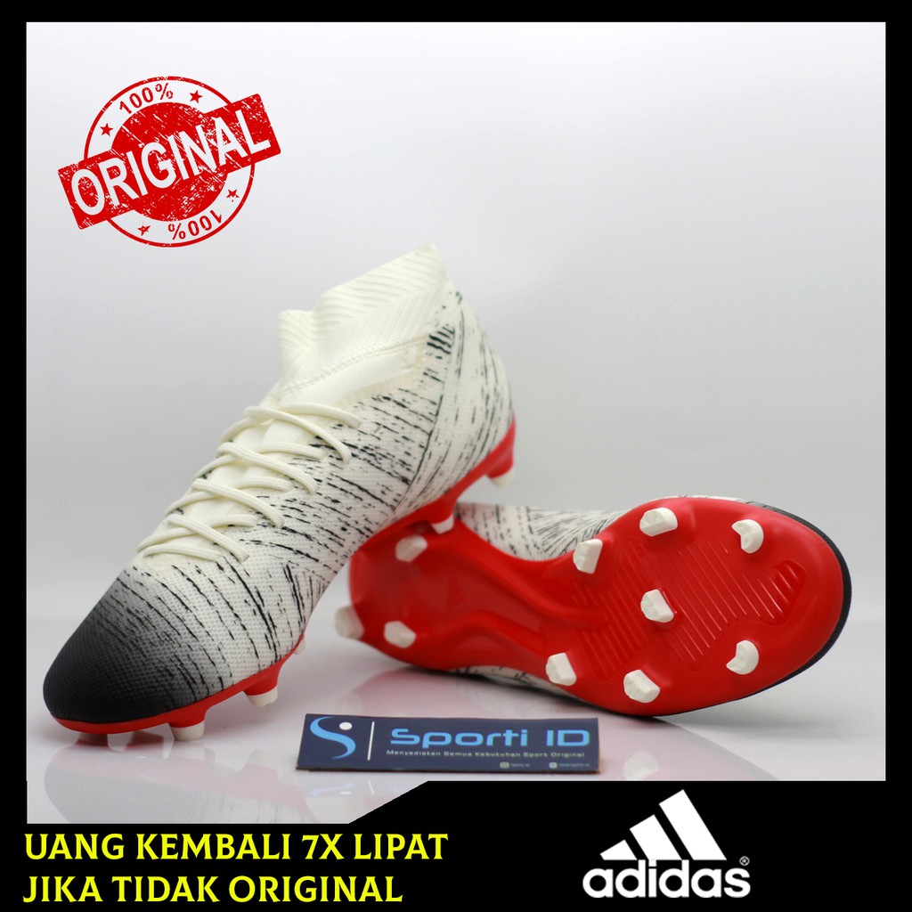 Sepatu Bola Adidas Nemeziz 18.3 FG White/Black BB9437 Original