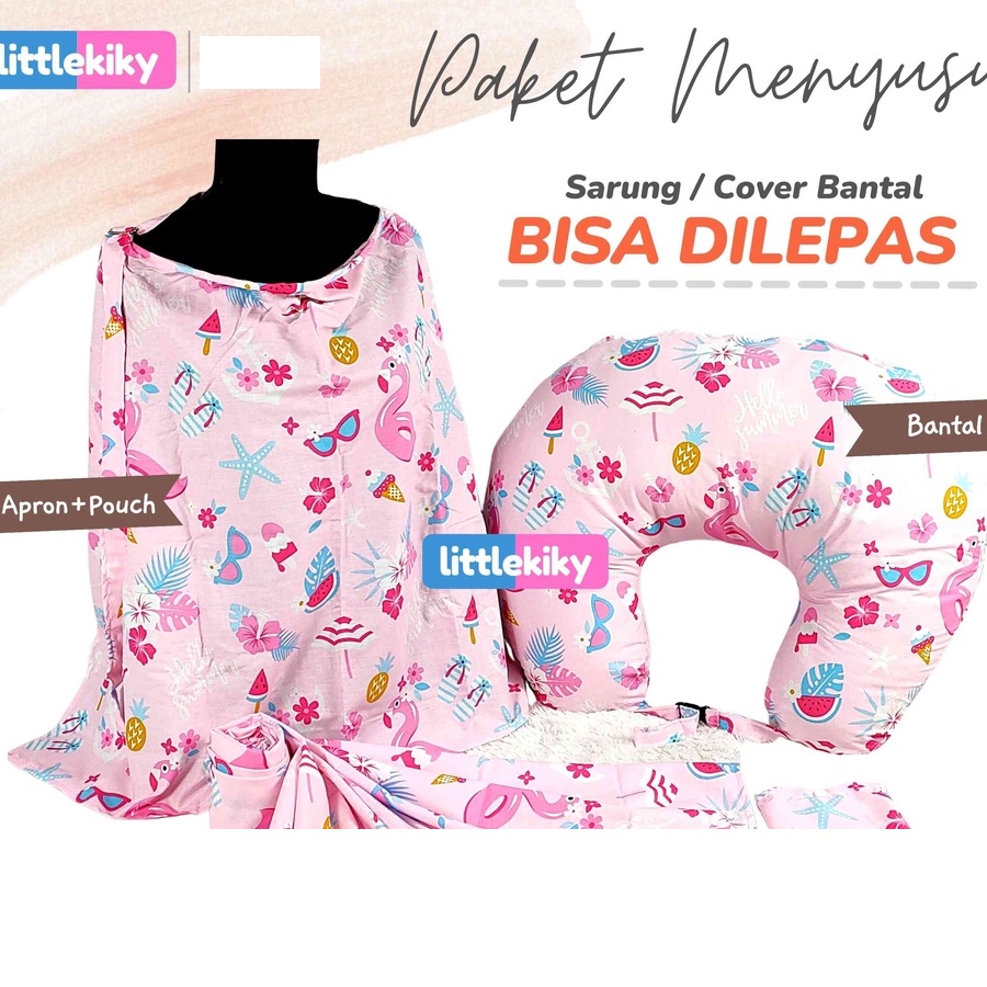 Paket Bantal Menyusui dan Penutup Menyusui - Nursing Pillow FREE Nursing Apron