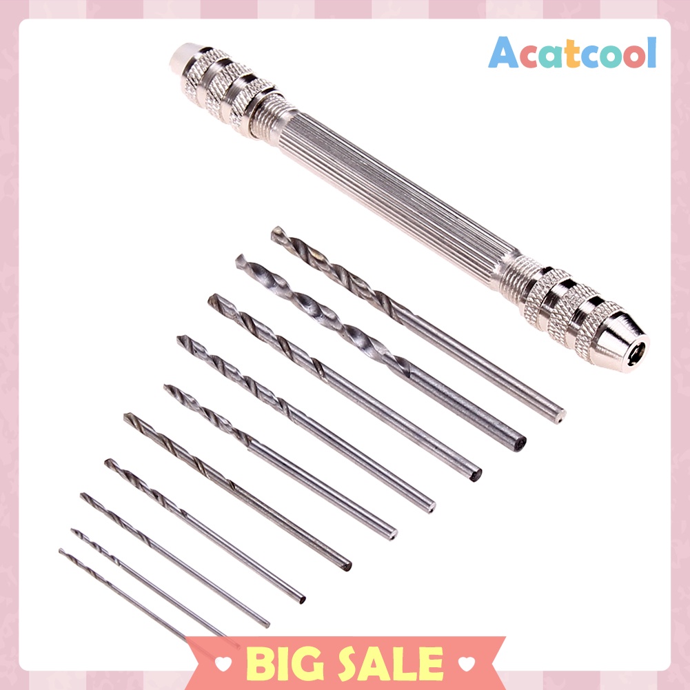 0.5-3.2mm Mini Manual Aluminum Hand Drill Chuck Twsit Micro Drill Bit Tool