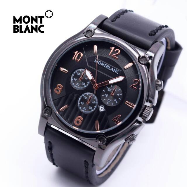 Jam Tangan Mont Blanc Pria Chronograph Off Strap Kulit