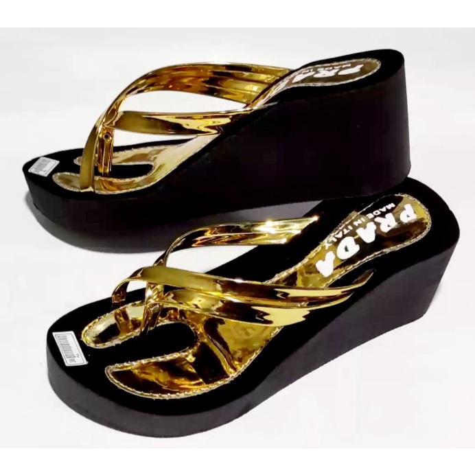 Arkn-SandaL Wanita Wedges PRADA silang