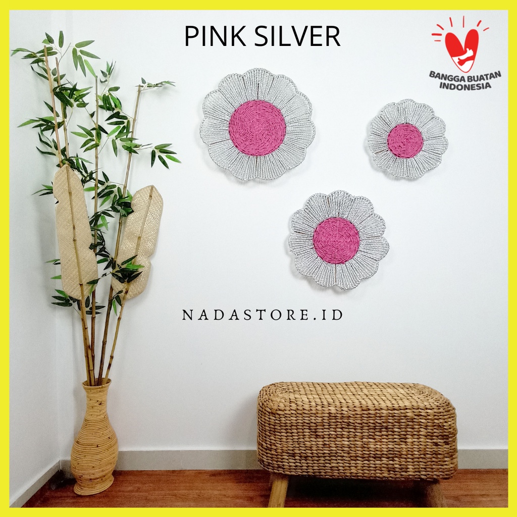 WALLDECOR FLOWER SEAGRASS - HIASAN DINDING CANTIK / WALL DECO / DECORASI TEMBOK ANYAMAN