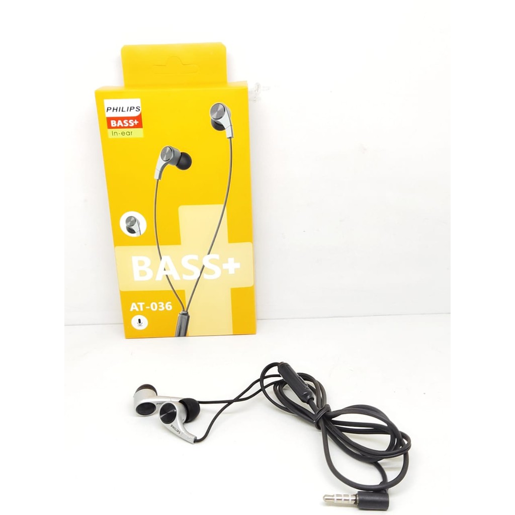 AT-036 Headset PHILIPS Magnetic Design Super Bass Audio AUX 3.5mm with Mic Earphone