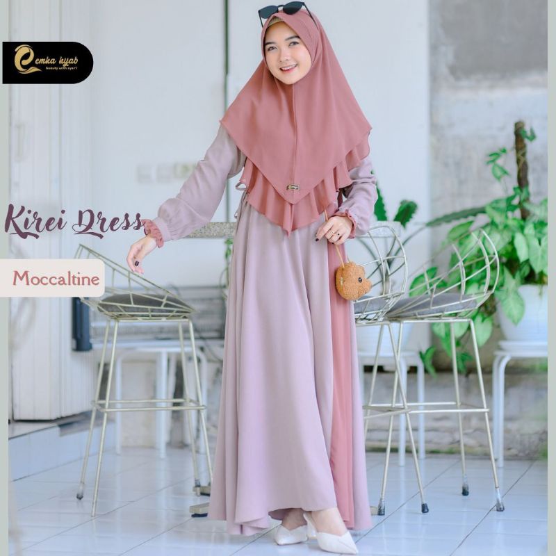 Gamis Kirei By Emka Hijab | Dress Polos Two Tone