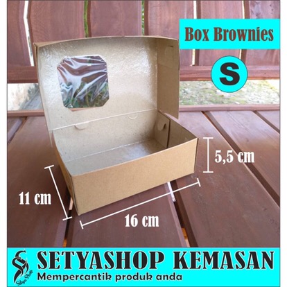 Box Brownies Coklat S, Box Kue, Kardus Martabak, Roti Bakar, Kotak Brownis, Kemasan Brownies Isi 20