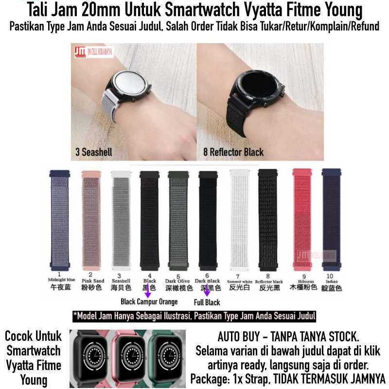 Sport Loop Watch Strap Vyatta Fitme Young - Tali Jam Tangan 20mm Velcro Krekan