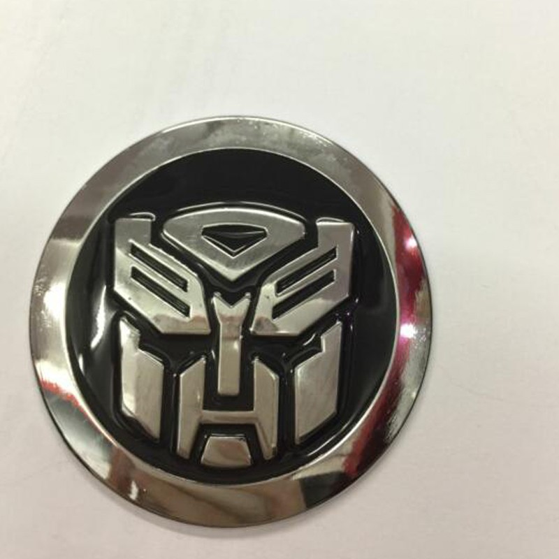 1Pc Stiker Emblem / Badge Metal 3D 65mm Transformer Autobot Warna Hitam Untuk Mobil / Truk