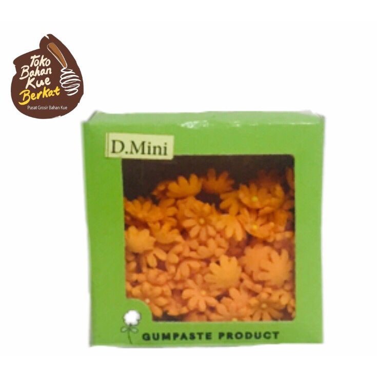 HIASAN BUNGA GUMPASTE D MINI ISI 100 PCS / KUE CAKE ICING DAISY D MINI / GUMPASTE BUNGA D MINI