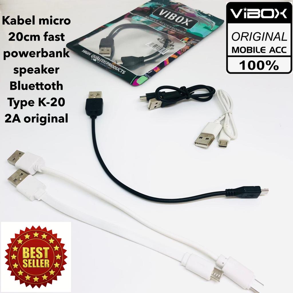 Kabel data power bank vibox 20cm usb Micro BISA FAST CHARGING