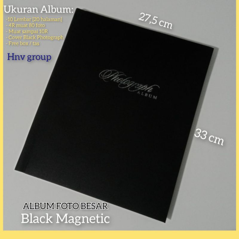 Magnetic Photo Album Blacksheet Besar DLB Weeding Family Album 3R 4R 8R 10R