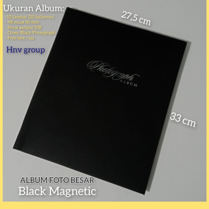 ALBUM FOTO BESAR MAGNETIK BLACK SHEET EDITION 3R 4R 10R