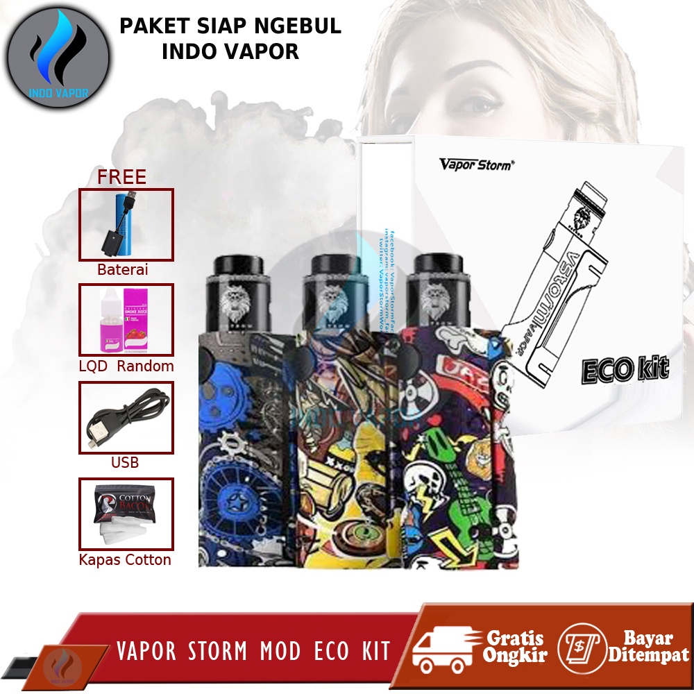 VAPOOR VAPEE MURAH ECO KIT FULL SET FREE LIQUID 10ML BISA COD SELURUH INDONESIA