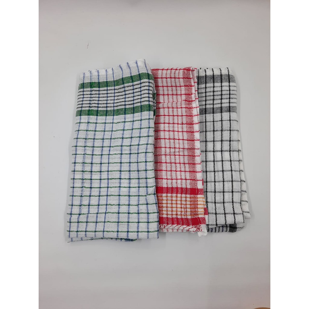 Kain Lap Motif Kotak / Serbet Dapur Serbaguna / Kain Lap Piring / Lap Tangan