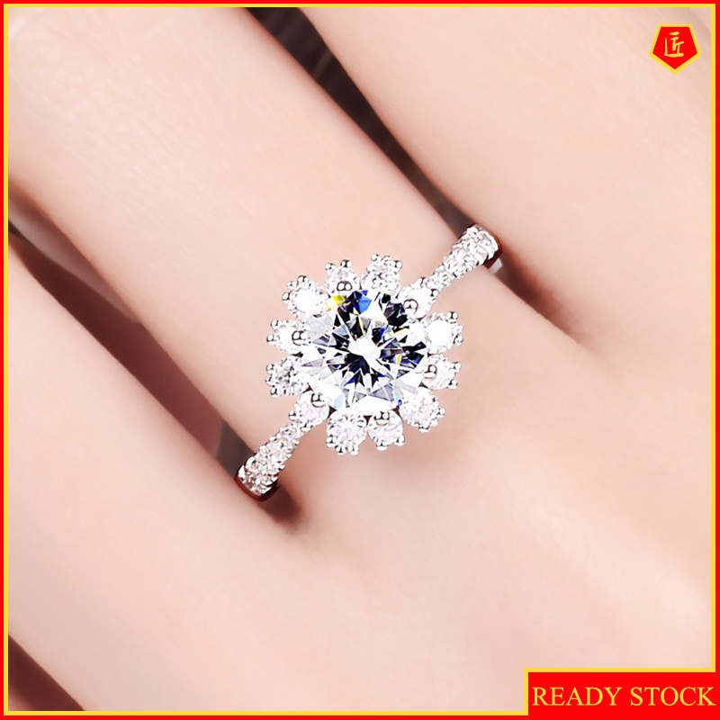 [Ready Stock]Fashion Elegant Moissanite Ring Female