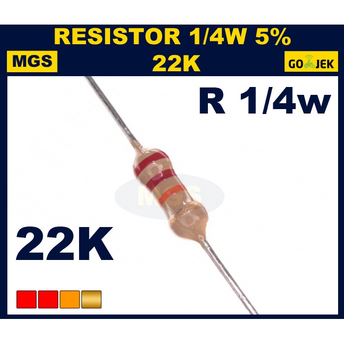 Resistor 1/4w 22K 5% 1000PCS