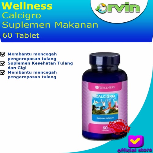Terbaru Wellness Calcigro Vitamin Kalsium dan Pertumbuhan Anak 60 Tablet