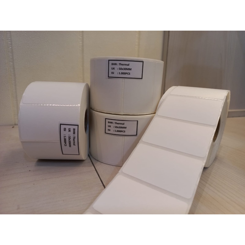 LABEL BARCODE THERMAL 50x30 1 LINE ISI 1000 LABEL MINUMAN LABEL PRINTER TANPA RIBBON