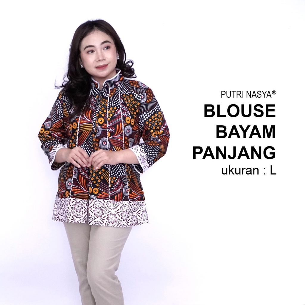 Atasan Batik Blouse Big Size Wanita Lengkap L-XL-2L-3L-4L-5L-6L-7L Model Blus Jumbo Seragam Batik / Atasan Batik Big Size Formal / Pakaian Batik Kantor Kerja Super Big LD 140 / Baju Batik Kekinian Bahan Katun Terbaru Modern Masa Kini