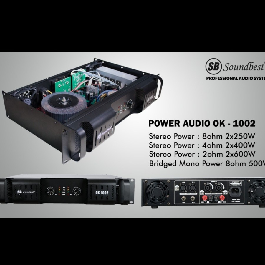 POWER AMPLIFIER OK1002 / OK-1002 NEW ORIGINAL SOUNDBEST BARU!!!