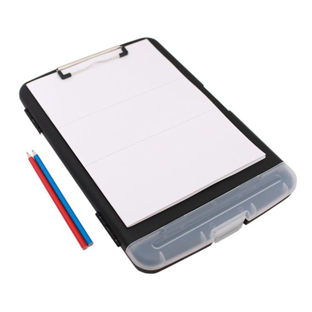 Nickolas1 Clipboard Box Organizer File Plastik Ringan Perlengkapan Kantor Dengan Penyimpanan Stationery Slimcase Box