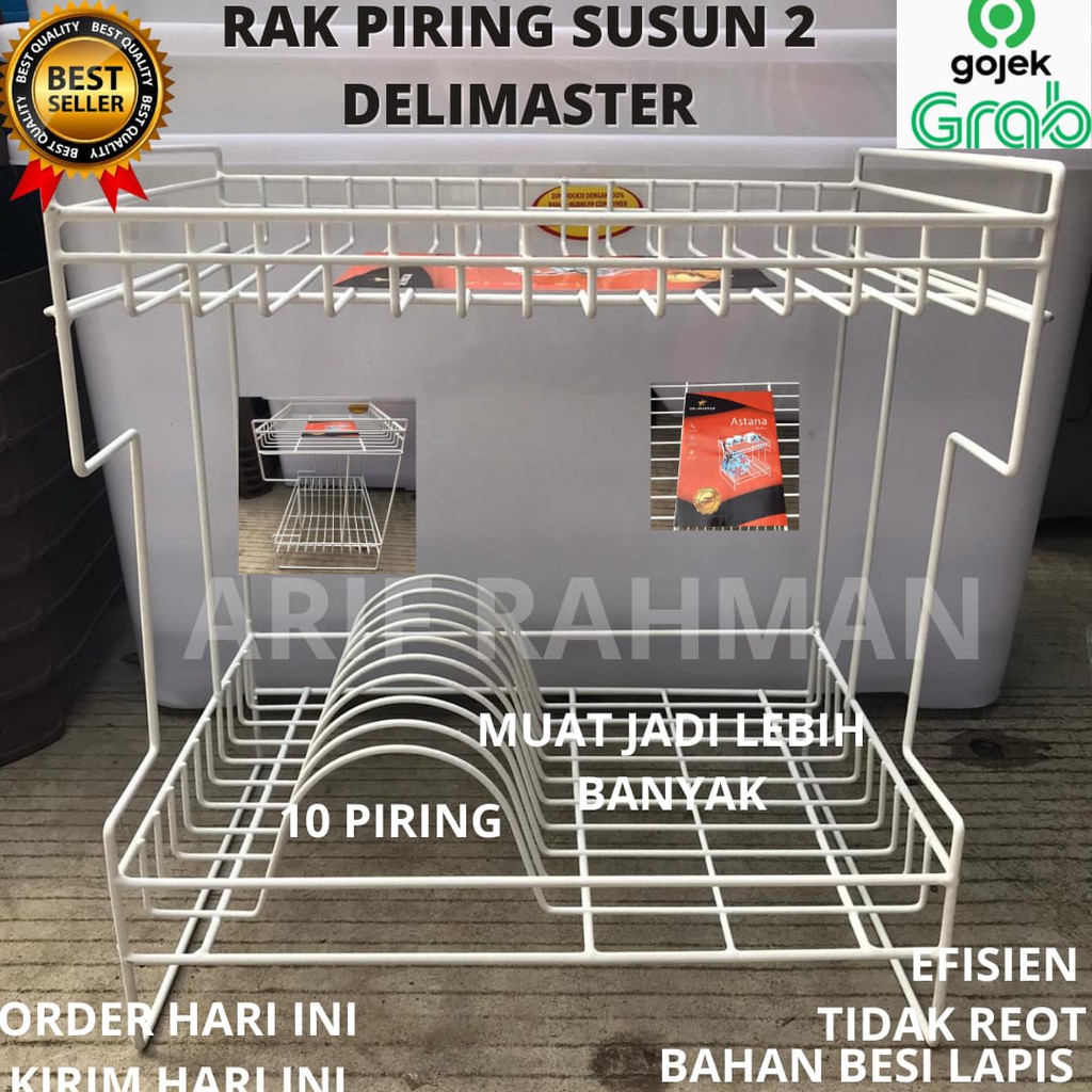 DELIMASTER - Rak Piring Susun 2 Besi Tebal ANTI KARAT!!!