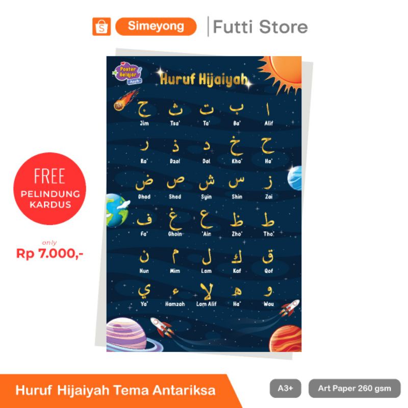 poster edukasi anak, poster hijaiyah, poster abjad, poster angka