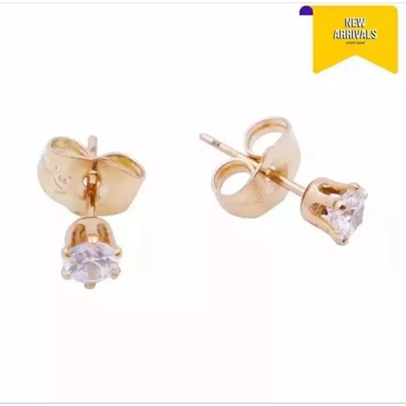 Anting tusuk permata gold titanium asli sngat cantik