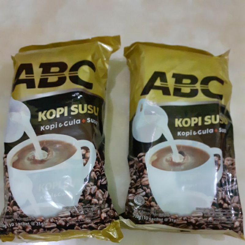 

ABC Kopi Susu (Kopi dan Gula Plus Susu) 1 Renceng isi 10 Sachet @31 gram