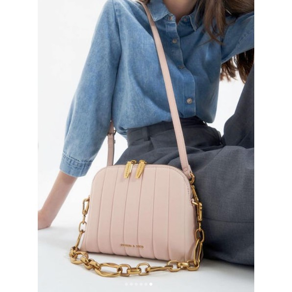 Tas CK Chain Handle Panelled Crossbody Bag