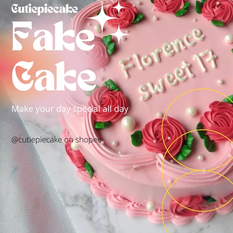 Jual FAKE CAKE 3D / Custom Cake Palsu / Kue palsu / Fake Birthday Cake