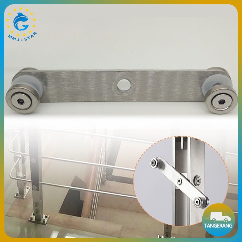 【Stainless 304】Penjepit Kaca Sayap Railing/Plat Railing Kaca Double/Jepit Plat Railing Kaca/Jepitan Railing Kaca