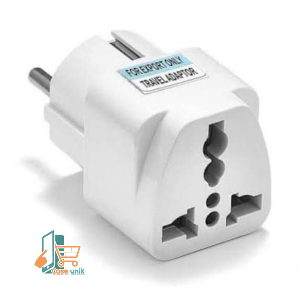 STEKER Adaptor Travel Charger / Sambungan Charger Kaki 3 ke Kaki 2 / EU KR Plug Adapter Converter CS3597