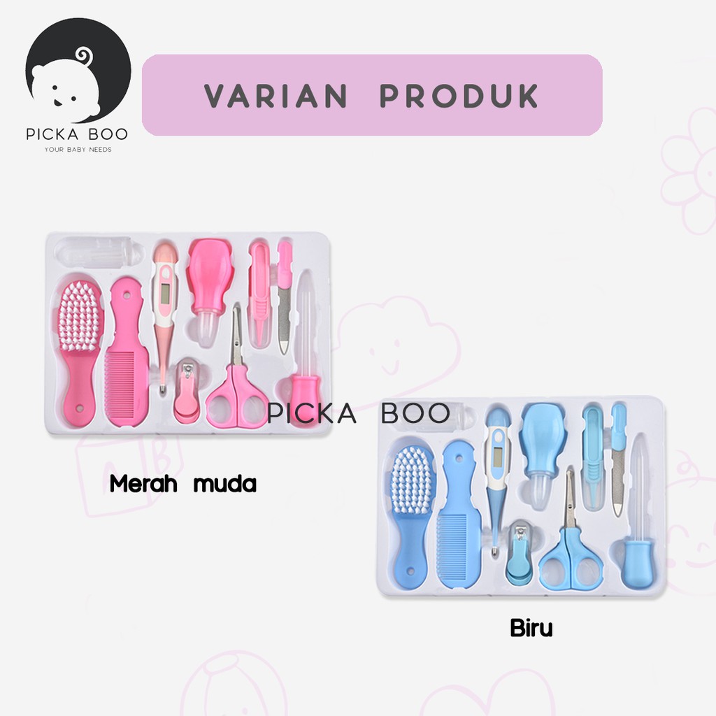 PICKA BOO SET Peralatan Bayi Baby Nail Care Set Isi 10 Peralatan Perawatan Bayi