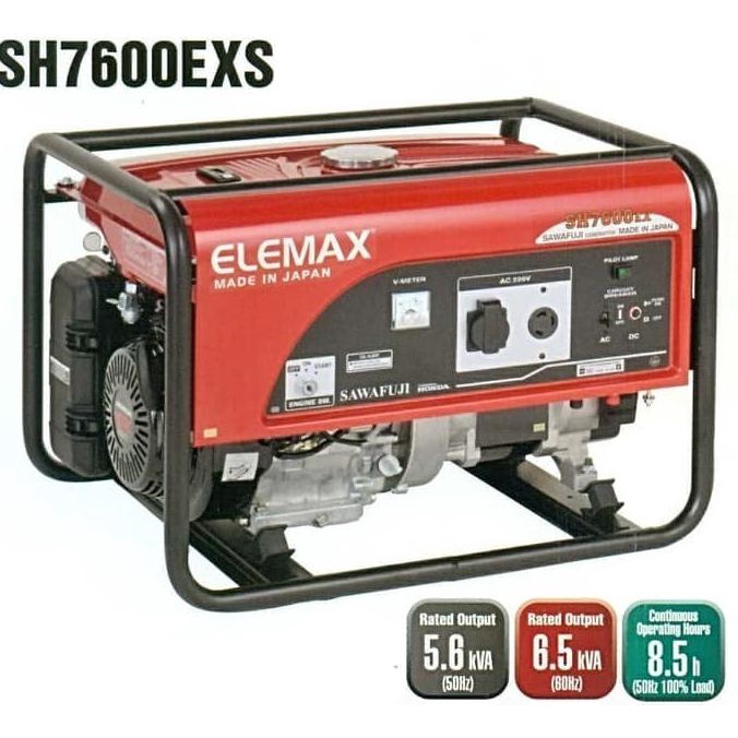 Elemax Sh7600-Exs Mesin Generator Set Genset Honda Bensin Sh7600Exs