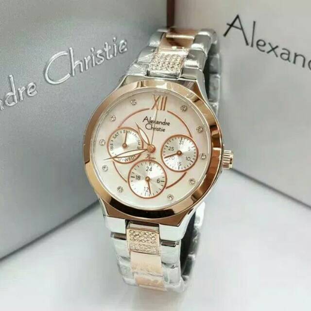 JAM TANGAN CEWEK / WANITA ALEXANDRE CHRISTIE AC 2731 SILVER ROSEGOLD