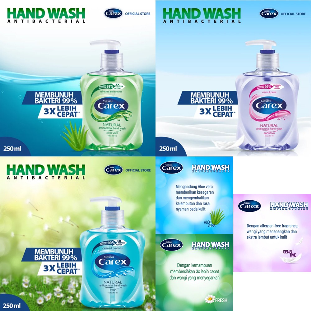 SABUN  CUCI TANGAN CUSSONS CAREX 250 ml - HAND WASH PUMP  Higienis Lembut ditangan