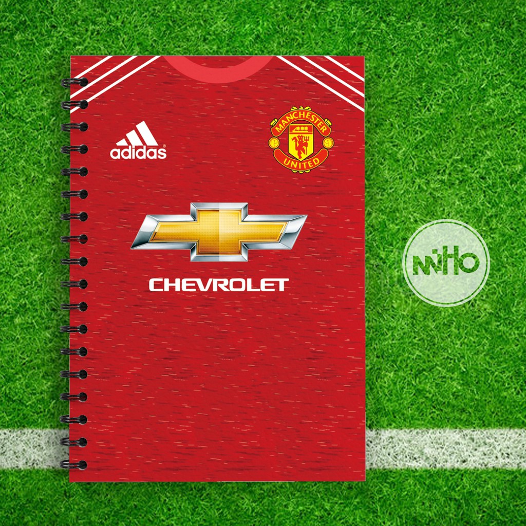 

Notebook Jilid Kawat Spiral A5 Custom Jersey Bola Kertas HVS / Hardcover / 60 lembar / Bergaris