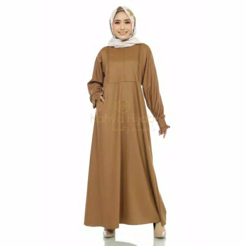 GAMIS PNS/PEMDA TOYOBO KHAKI TUA BY KAFIYA HIJAB