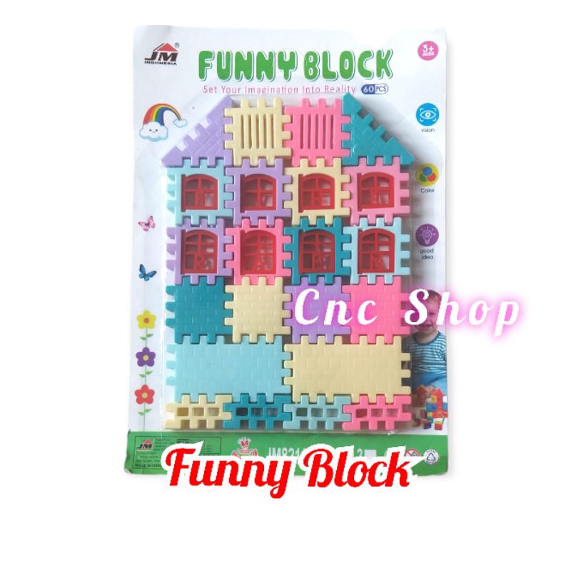 Funny Blocks / Building Block Balok Rumah Rumahan Edukasi Anak Mainan Murah