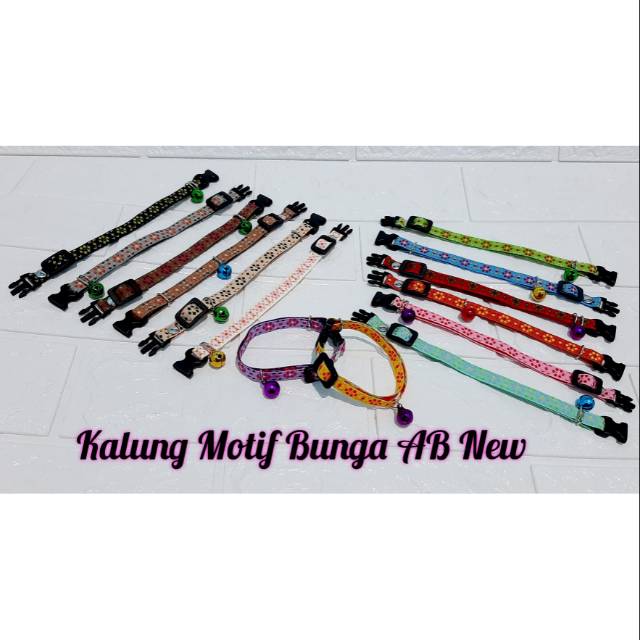 Kalung MOTIF BUNGA AB new kucing murah