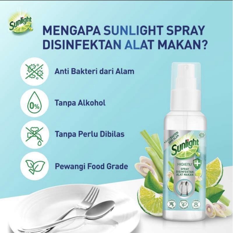 Sunlight on the go disinfectant spray untuk alat makan 45ml