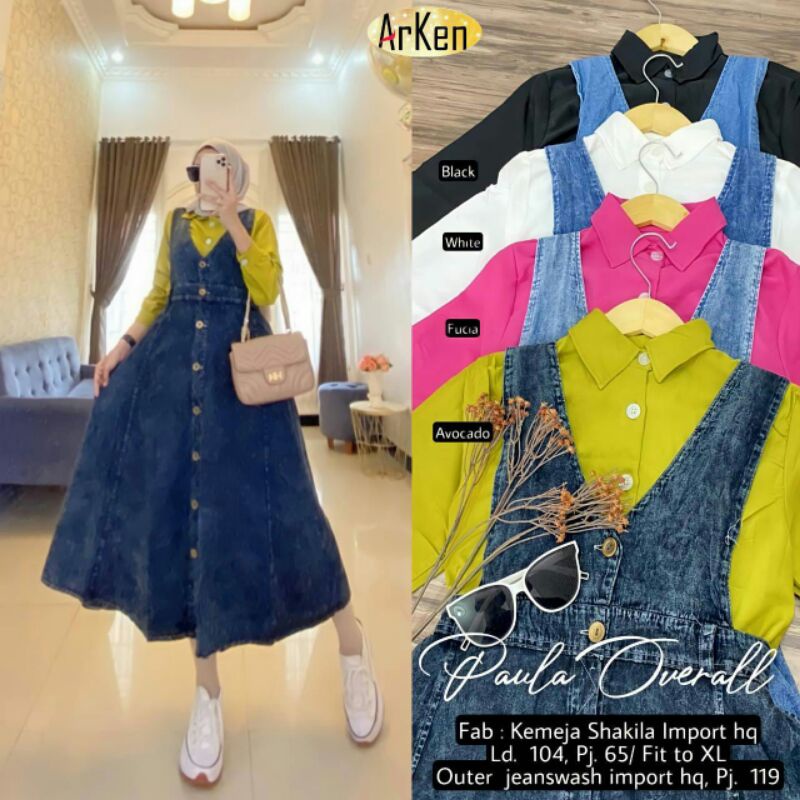 RESTOK)) BAJU PAULA OVERAL SET CANTIK ORI BY ARKEN