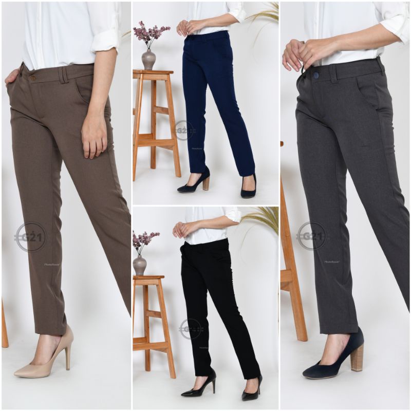 Celana Kerja Kantor Wanita Panjang Formal Bahan Dasar Hitam Model Slimfit High Quality Celana Hitam Wanita Celana Formal Wanita Celana Bahan Wanita Celana Dasar Wanita Celana Panjang Hitam Wanita