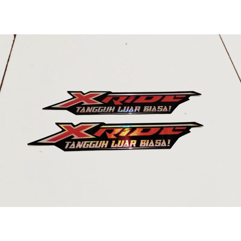 emblem Yamaha X-Ride xride sepasang logo stiker timbul embos bahan karet resin