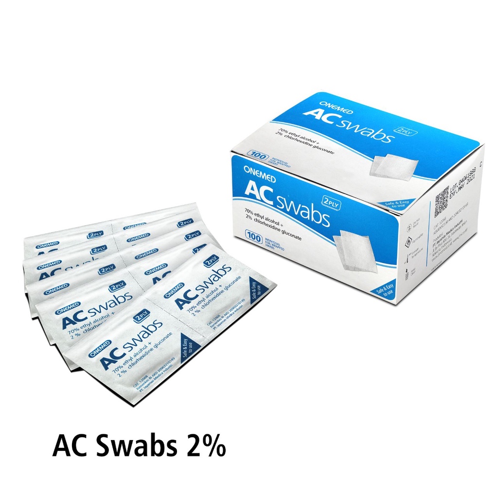 AC Swabs 2 Persen OneMed box 100pcs OJB